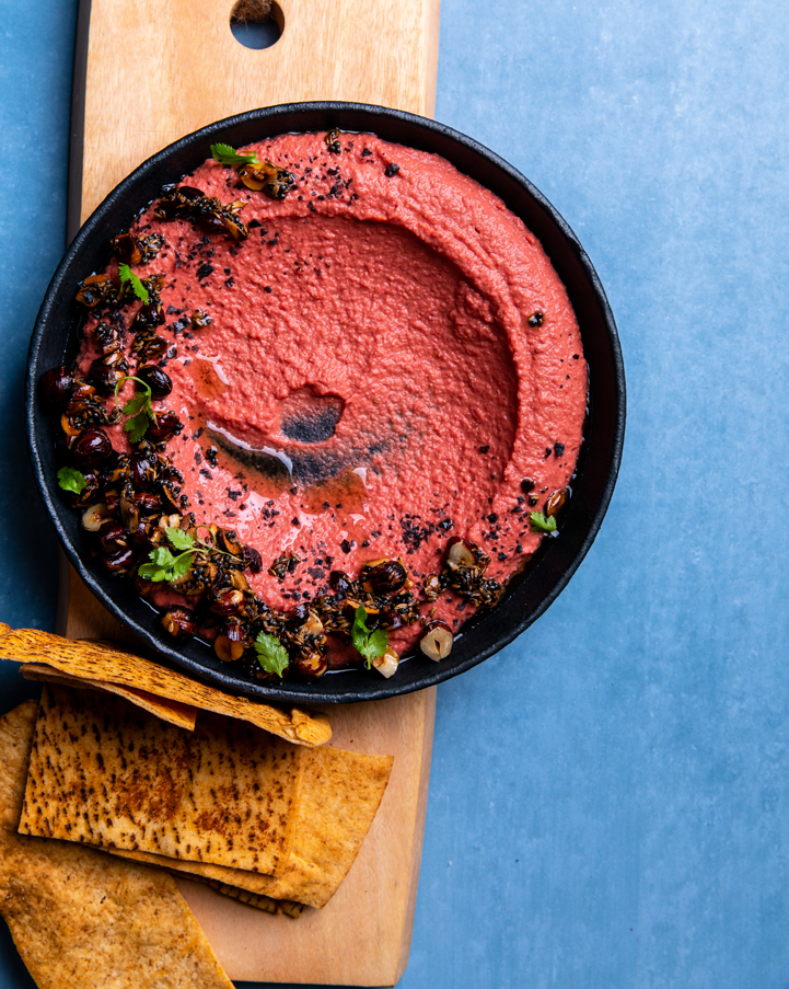Spicy Beetroot Hommus | Bertolli Olive Oil