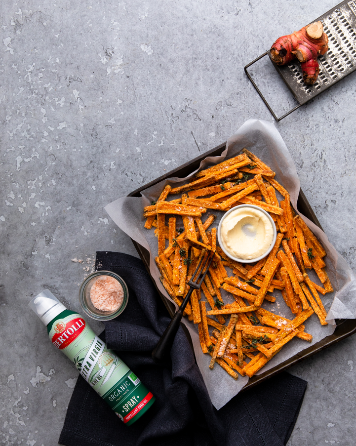 Crispy Sweet Potato Fries with Galangal Aioli