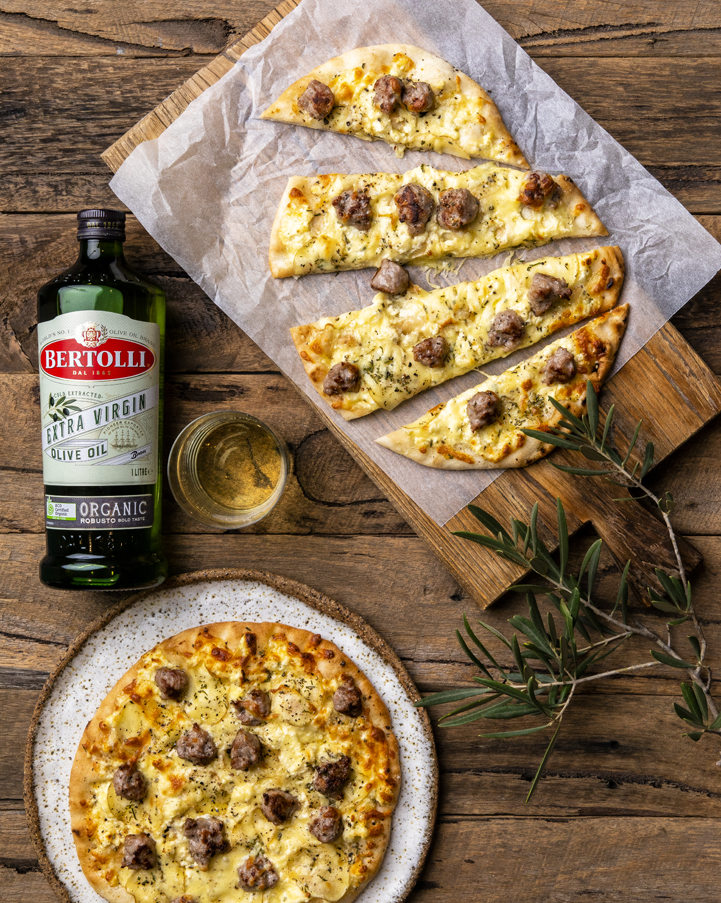Potato and Sausage Pizza Bianco | Bertolli Olive Oil