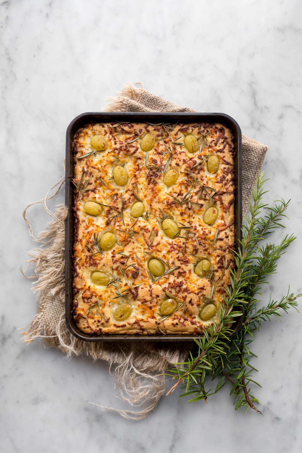 Haloumi, Rosemary and Grape Focaccia | Bertolli Olive Oil