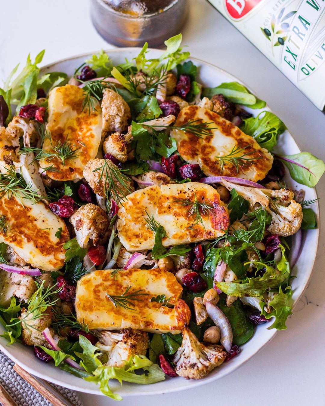 Roast Cauliflower and Halloumi Salad | Bertolli Olive Oil