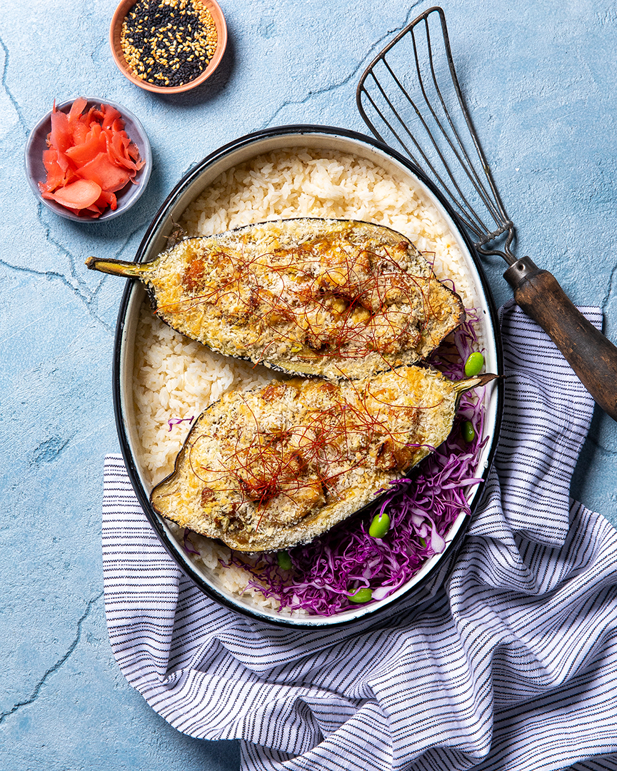 Katsu Curry Chicken Stuffed Eggplant | Bertolli Olive Oil