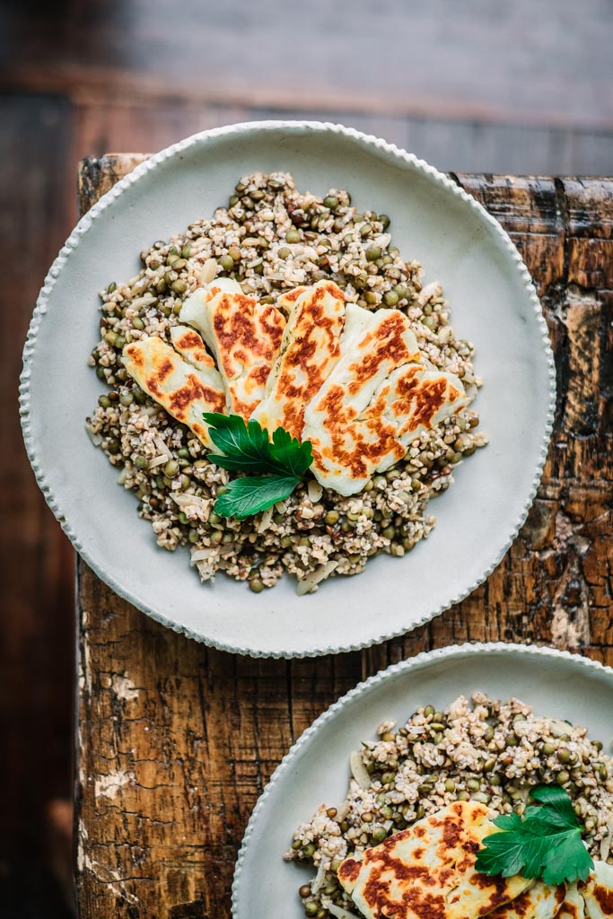 Lentil Bulgar Haloumi Salad | Bertolli Olive Oil