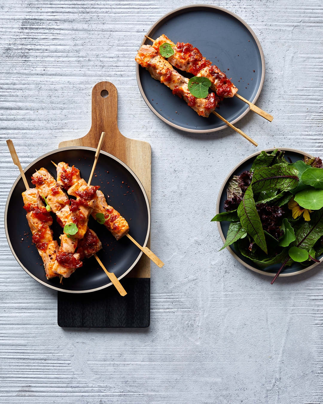 Harissa Honey Salmon Skewers | Bertolli Olive Oil