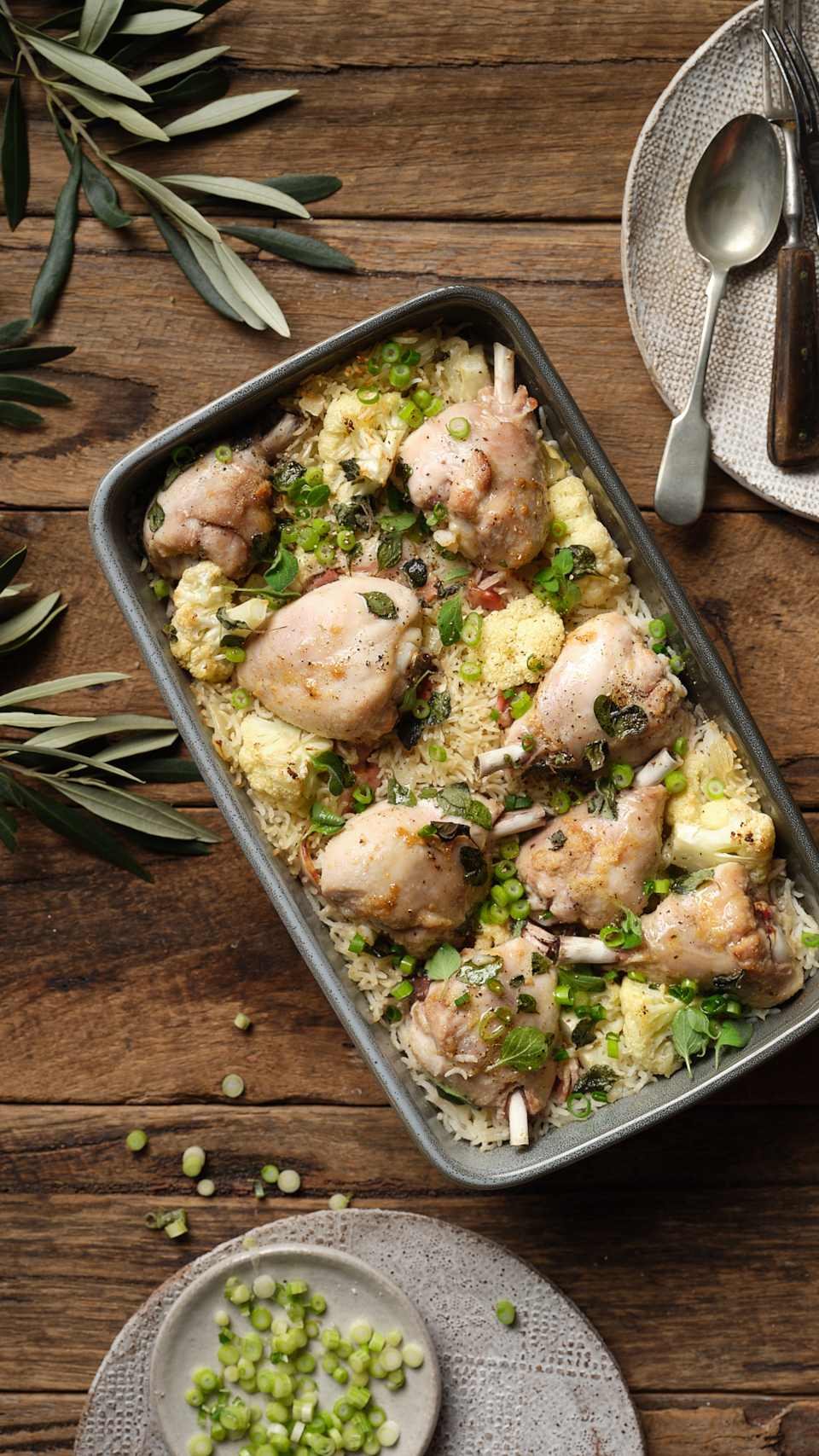 Chicken, Cauliflower and Bacon Rice Bake